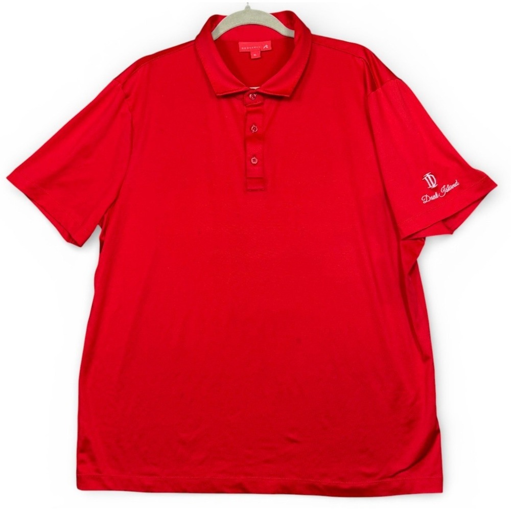 REDVANLY Golf Polo Mens XL Red Desert Island Short Sleeve Shirt Performance